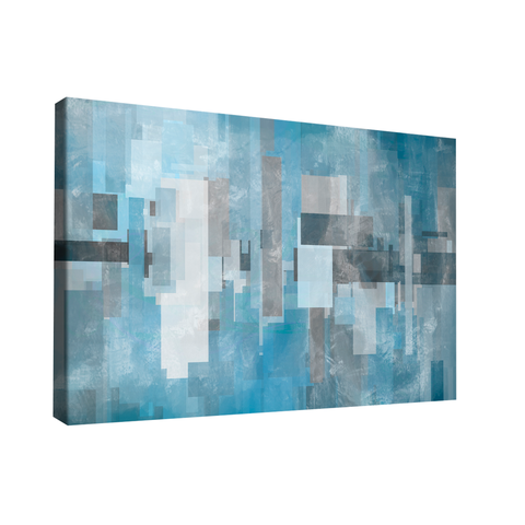 Quadro Decorativo Geométrico Abstrato Azul