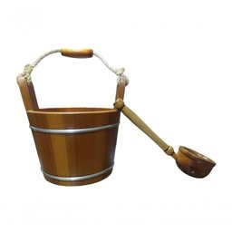 Balde e Concha de Madeira para Sauna Seca Impercap - 1