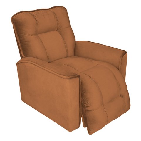 Poltrona do Papai Reclinável Confortável Manual Comfort Veludo Terracota - Montanaris Decor