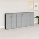 Ver imagem 7 de Armário Médio Corporativo 2,40 m com 6 Portas, Chave e 3 Prateleiras F5 Office Cor:Cinza Sagrado