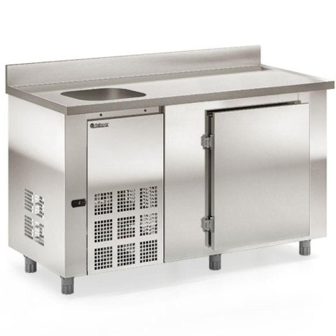 Balcão de Encosto GBFE150CE 1 Porta e 1 Pia 347L Ar Forçado Inox Gelopar