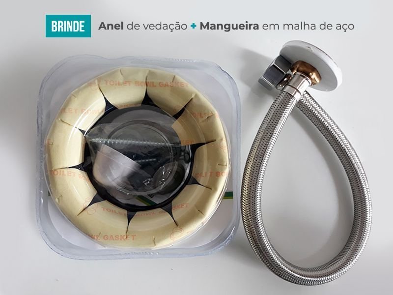 Vaso Sanitário Monobloco Completo - Caixa Acolpada com Assento Cor Preto - 2