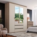 Ver imagem 5 de Guarda-roupa 4 Portas com Espelho Nobre 100 Mdf Thb