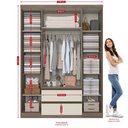 Ver imagem 3 de Guarda-roupa 4 Portas com Espelho Nobre 100 Mdf Thb