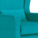 Ver imagem 4 de Kit Poltrona e Puff Aurora Balanço Suede Azul Turquesa - Fm