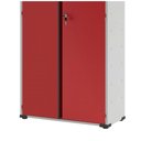 Ver imagem 3 de Armário Aço Escritório Fechadura 3 Prateleiras Vermelho