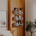 Ver imagem 1 de Kit 3 Prateleiras Porta Livros Cinza Claro 70 X 12cm Suporte Invisivel