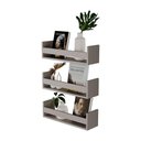 Ver imagem 2 de Kit 3 Prateleiras Porta Livros Cinza Claro 70 X 12cm Suporte Invisivel
