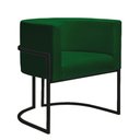 Ver imagem 3 de Kit 4 Poltronas Reforçadas Decorativa Sala Nayara Base Ferro Preto Suede Verde