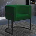 Ver imagem 2 de Kit 4 Poltronas Reforçadas Decorativa Sala Nayara Base Ferro Preto Suede Verde