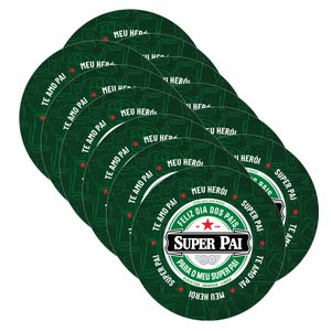 Kit Sousplat Super Pai Verde - 12 Peças - com Base