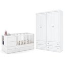 Ver imagem 1 de Berço Americano Multifuncional Formare Branco Acetinado – Matic e Guarda Roupa Infantil Americano 4