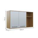 Ver imagem 3 de Armário Aéreo para Cozinha 2 Portas 2 Nichos 120 Cm Áustria Valdemóveis Cinamomo/off White