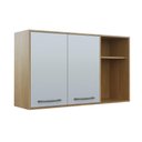 Ver imagem 7 de Armário Aéreo para Cozinha 2 Portas 2 Nichos 120 Cm Áustria Valdemóveis Cinamomo/off White