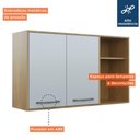 Ver imagem 4 de Armário Aéreo para Cozinha 2 Portas 2 Nichos 120 Cm Áustria Valdemóveis Cinamomo/off White