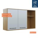 Ver imagem 2 de Armário Aéreo para Cozinha 2 Portas 2 Nichos 120 Cm Áustria Valdemóveis Cinamomo/off White