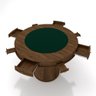 Conjunto Mesa de Jogos Carteado Bellagio Tampo Reversível e 4 Cadeiras Madeira Poker Base Cone Velud - 1