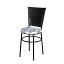 Ver imagem 2 de 2 Cadeiras Pretas para Mesa Hawai Preta com Assento Floral:floral Branco