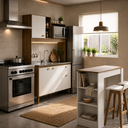 Ver imagem 5 de Kit Cozinha Compacta com Bancada Americana Branco/Mel - Mademóvel