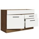 Ver imagem 6 de Balcão Gabinete de Pia Cozinha 120 x 60 cm 1 Porta 2 Gavetas Rustic/Branco (Sem Tampo) Agata Madesa
