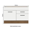 Ver imagem 3 de Balcão Gabinete de Pia Cozinha 120 x 60 cm 1 Porta 2 Gavetas Rustic/Branco (Sem Tampo) Agata Madesa