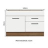 Balcão Gabinete de Pia Cozinha 120 x 60 cm 1 Porta 2 Gavetas Rustic/Branco (Sem Tampo) Agata Madesa - 3