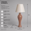 Ver imagem 3 de Abajour Califórnia Grande c/ Cúpula Tecido Decorativo de Cerâmica para Sala e Mesa Mocha Mousse