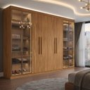 Ver imagem 1 de Guarda-Roupa Casal 8 Portas com 4 Portas Reflecta com LED Paris
