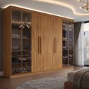 Ver mais imagens de Guarda-Roupa Casal 8 Portas com 4 Portas Reflecta com LED Paris