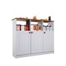 Bancada Gourmet 120cm 3 Portas com Nichos Hera Fidelitá Branco - 5
