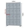 Roupeiro de Aço com 16 portas Pequenas – 1,96×1,23×0,36m – CZ/CZ – AMAPA – 10108 - 2