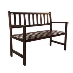 Banco de Madeira 2 Lugares para Jardim e Varanda Suze Marrom/Imbuia - 4