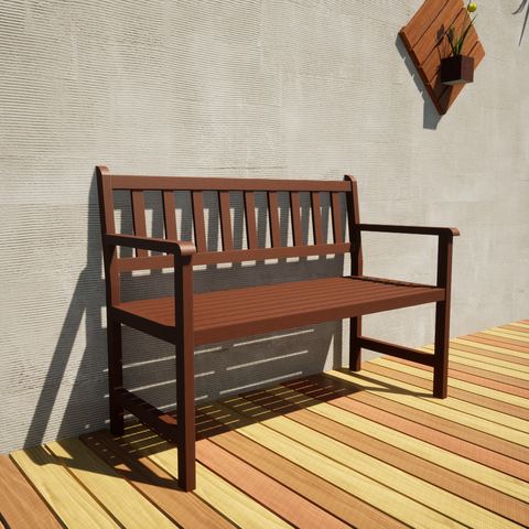 Banco De Madeira 2 Lugares Para Jardim E Varanda Suze