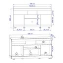 Ver imagem 3 de Conjunto Rack Bancada Yara com Painel Maia para Tv até 55" Nogueira Real Off White Colibri