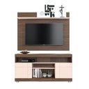 Ver imagem 1 de Conjunto Rack Bancada Yara com Painel Maia para Tv até 55" Nogueira Real Off White Colibri