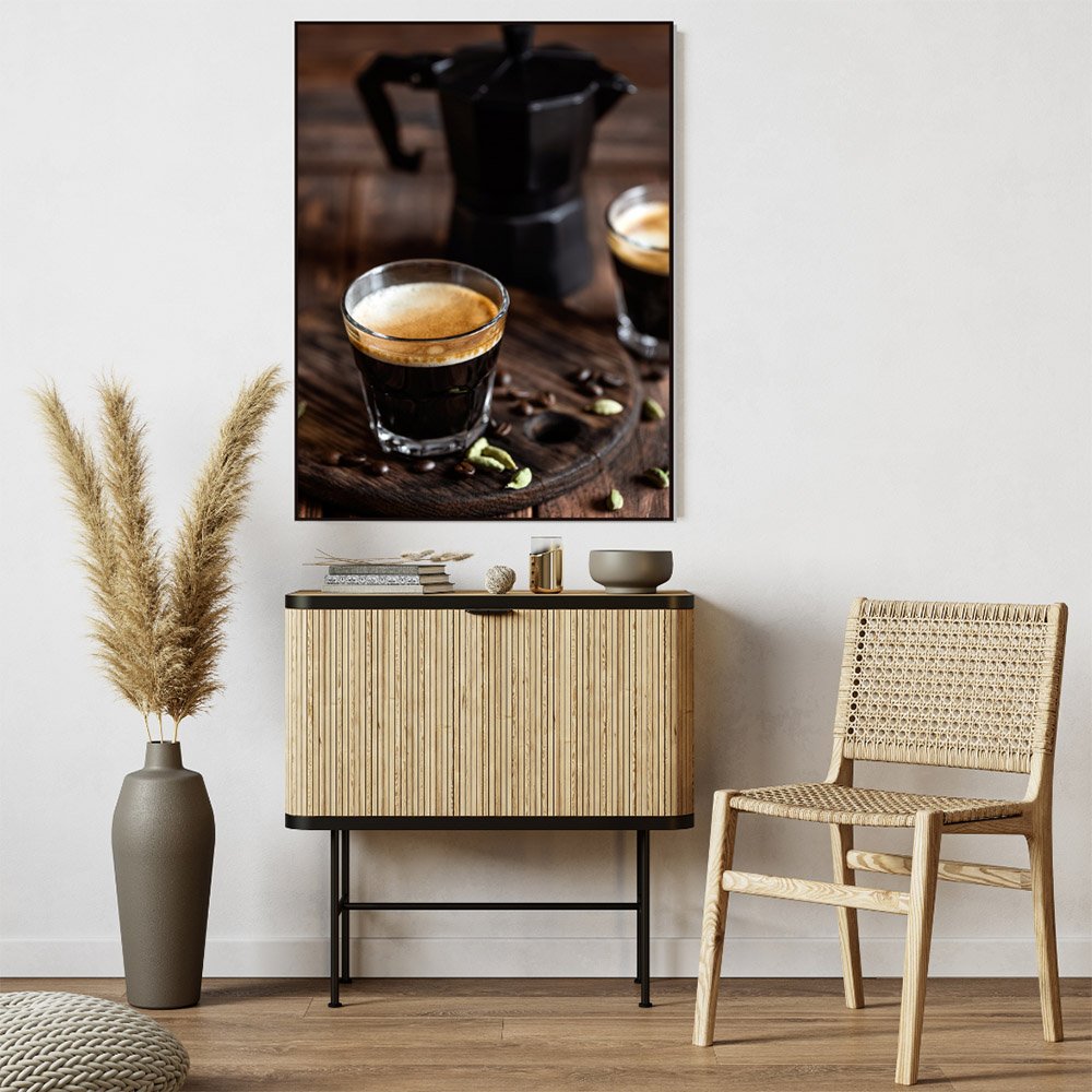 Quadro Bule Café Vinil sem Vidro | MadeiraMadeira