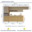Ver imagem 4 de Cozinha Completa Modulada 6 Peças 13 Portas 6 Gavetas 100% MDF Simone Mendes Marrom/Carvalho/Greige
