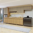 Ver imagem 7 de Cozinha Completa Modulada 6 Peças 13 Portas 6 Gavetas 100% MDF Simone Mendes Marrom/Carvalho/Greige