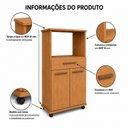 Ver imagem 6 de Balcão para Cozinha 2 Portas 1 Gaveta com Rodízios Conquista Espresso Móveis