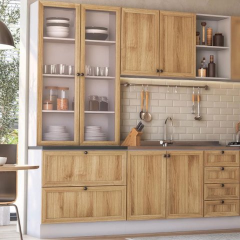 Armário Cozinha Completo Ditália Berlim 4 Pçs Cv/br B15