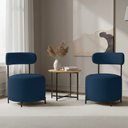 Ver imagem 7 de Poltrona Sala Decorativa Virgínia Kit 2 Aço Preto Bouclê D03 - D'rossi