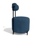 Ver imagem 3 de Poltrona Sala Decorativa Virgínia Kit 2 Aço Preto Bouclê D03 - D'rossi