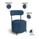 Ver imagem 5 de Poltrona Sala Decorativa Virgínia Kit 2 Aço Preto Bouclê D03 - D'rossi