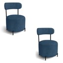 Ver imagem 2 de Poltrona Sala Decorativa Virgínia Kit 2 Aço Preto Bouclê D03 - D'rossi