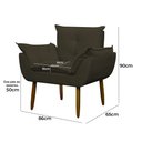 Ver imagem 6 de Kit 4 Poltronas Decorativa Sala e Quarto Opala Suede Herrero:marrom