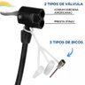 Bomba de Ar para Encher Pneu de Bicicleta e Bola com Adaptador 3 Bicos - 2