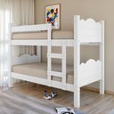Ver imagem 1 de Beliche Pequim Art Panta 100% Mdf C/ Escada Vira 2 Camas P/colchão 188x88- Super Reforçada - Branco