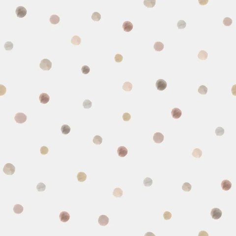 Papel de Parede Bambine Poá Aquarelado Bege Ba0038