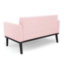 Ver imagem 7 de Poltrona Namoradeira Decorativa Karen Pés Fixo em Madeira Preto Suede Rosa Bebê G19 - Gran Belo