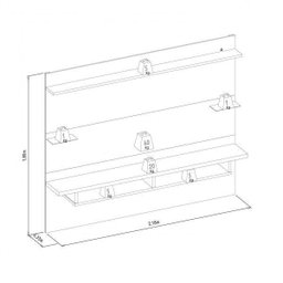 Painel para TVs até 60 Polegadas com LED 2 Prateleiras de Vidro Veneza Yescasa - 5